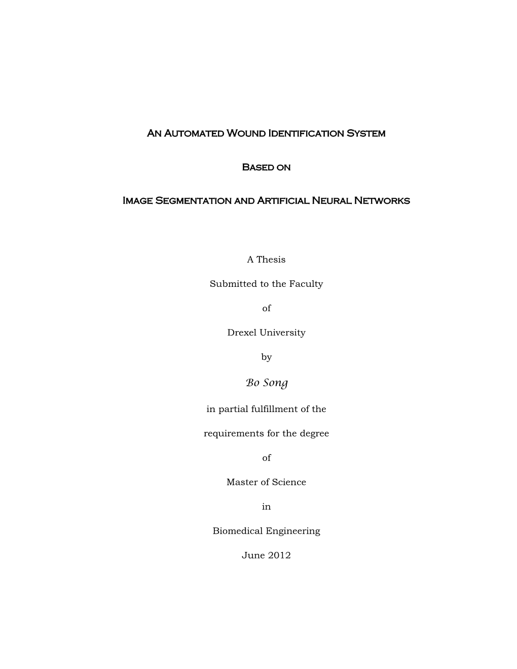 Image Segmentation and Artificial Neural Networks