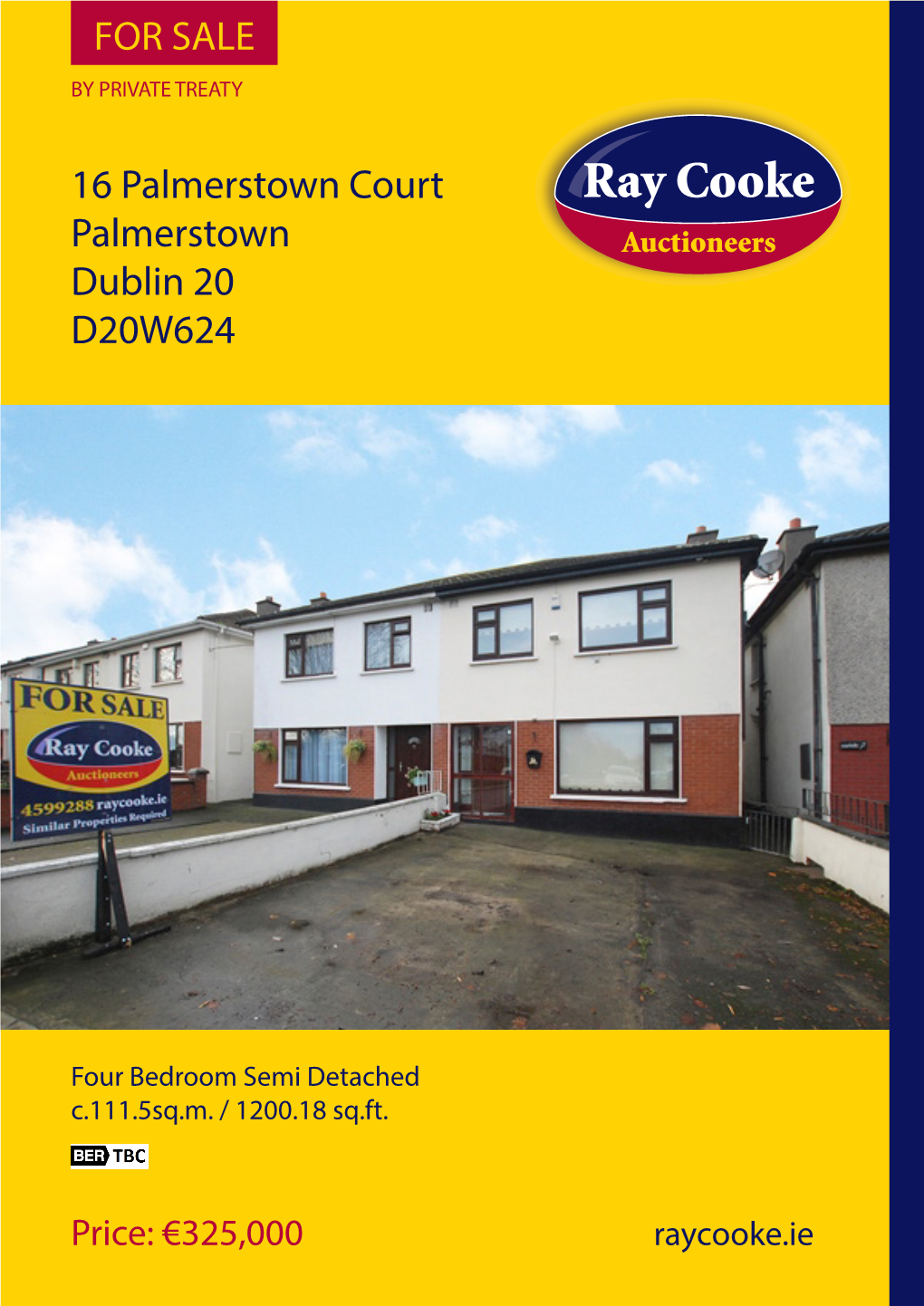 16 Palmerstown Court Palmerstown Dublin 20 D20W624 for SALE