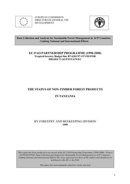 The Status of Non-Timber Forest Products in Tanzania