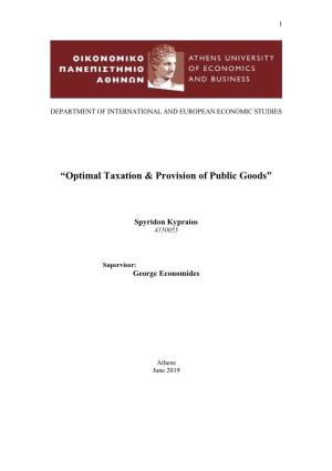 “Optimal Taxation & Provision of Public Goods”
