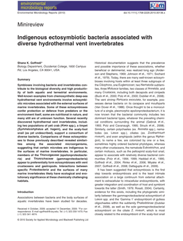 Minireview Indigenous Ectosymbiotic Bacteria Associated with Diverse