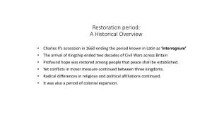 Restoration Period Historical Overview