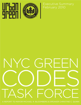 Nyc Green Codes Task Force a Report to Mayor Michael R