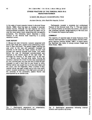 Stress Fracture of the Femoral Neck in a Marathon Runner S