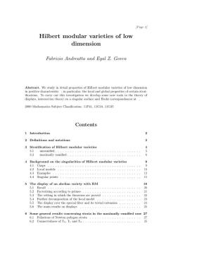 Hilbert Modular Varieties of Low Dimension