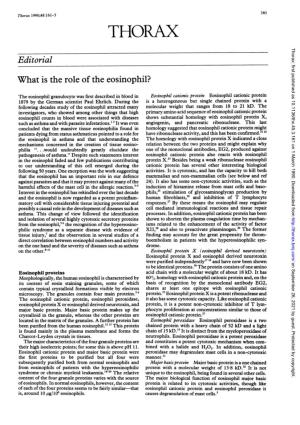 Editorial What Is the Role of the Eosinophil?