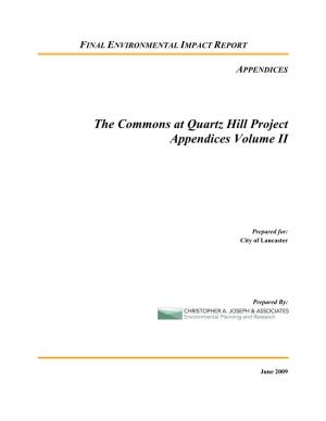 The Commons at Quartz Hill Project Appendices Volume II
