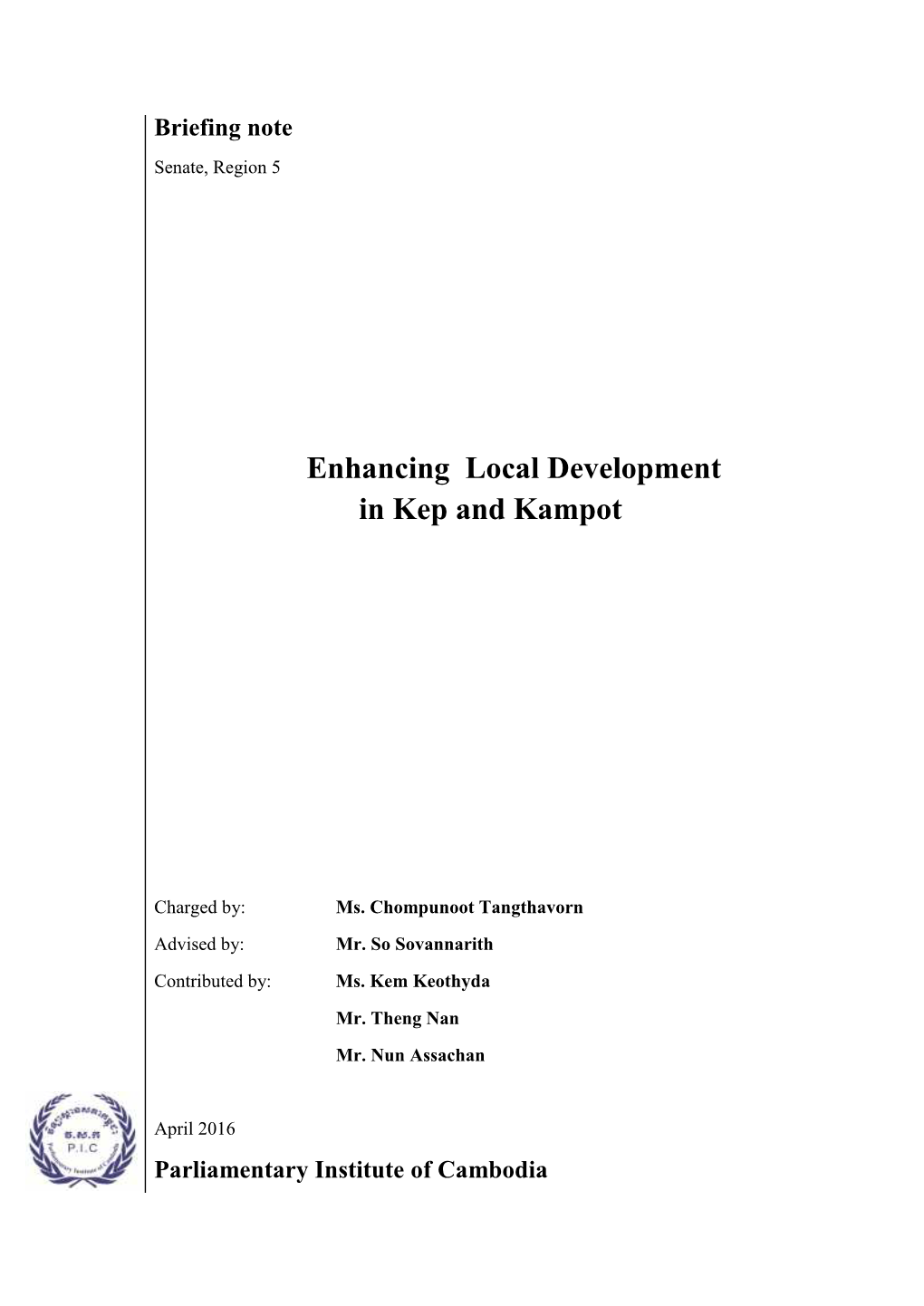 Enhancing Local Development In Kep And Kampot - DocsLib