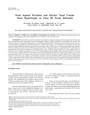 Nasal Septum Deviation and Inferior Nasal Concha Bone Hypertrophy in Class III Facial Deformity