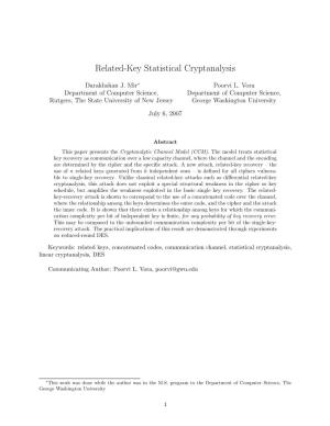 Related-Key Statistical Cryptanalysis