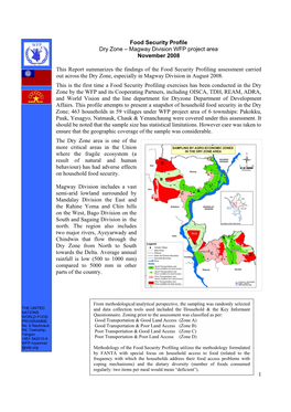 1 Food Security Profile Dry Zone – Magway Division WFP Project Area