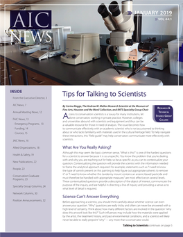 Tips for Talking to Scientists from the Executive Director, 3