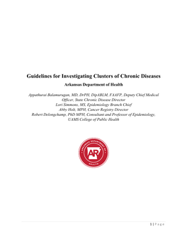 Guidelines for Investigating Clusters of Chronic Diseases Arkansas Department of Health