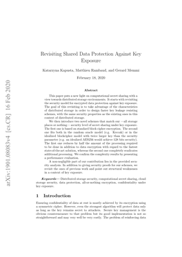 Revisiting Shared Data Protection Against Key Exposure