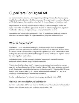 Superrare for Digital Art
