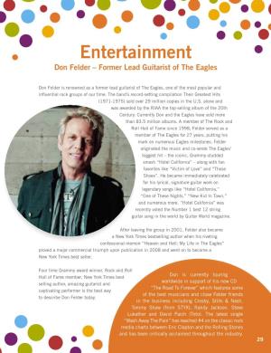 Entertainment Don Felder – Former Lead Guitarist of the Eagles