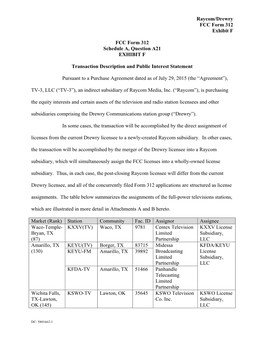 Raycom/Drewry FCC Form 312 Exhibit F FCC Form