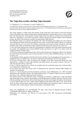 The Volga-Don Orocline Stitching Volgo-Sarmatia