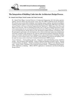 The Integration of Building Codes Into the Architecture Design Process
