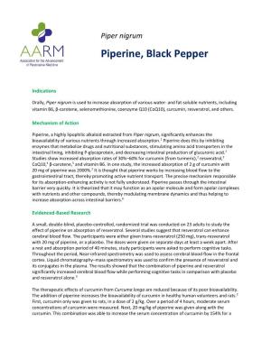 Piperine, Black Pepper