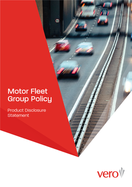 Motor Fleet Group Policy Product Disclosure Statement (PDS)