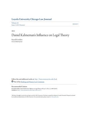 Daniel Kahneman's Influence on Legal Theory Russell Korobkin UCLA School of Law