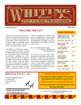 “Wfi on the Fly” Inside This Issue