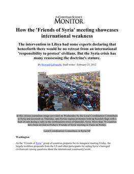 How the 'Friends of Syria' Meeting Showcases International Weakness