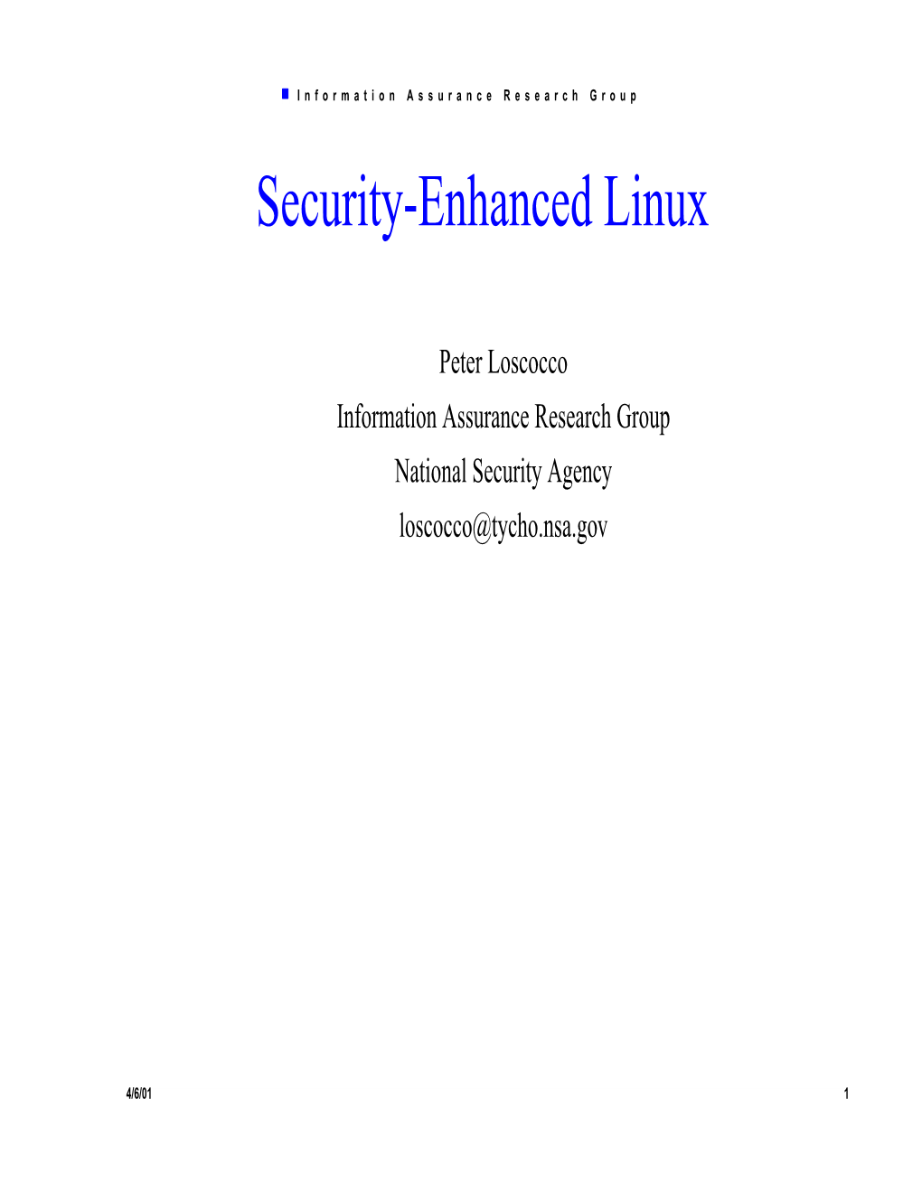 Security-Enhanced Linux