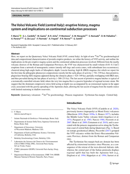 The Volsci Volcanic Field (Central Italy): Eruptive History, Magma System and Implications on Continental Subduction Processes