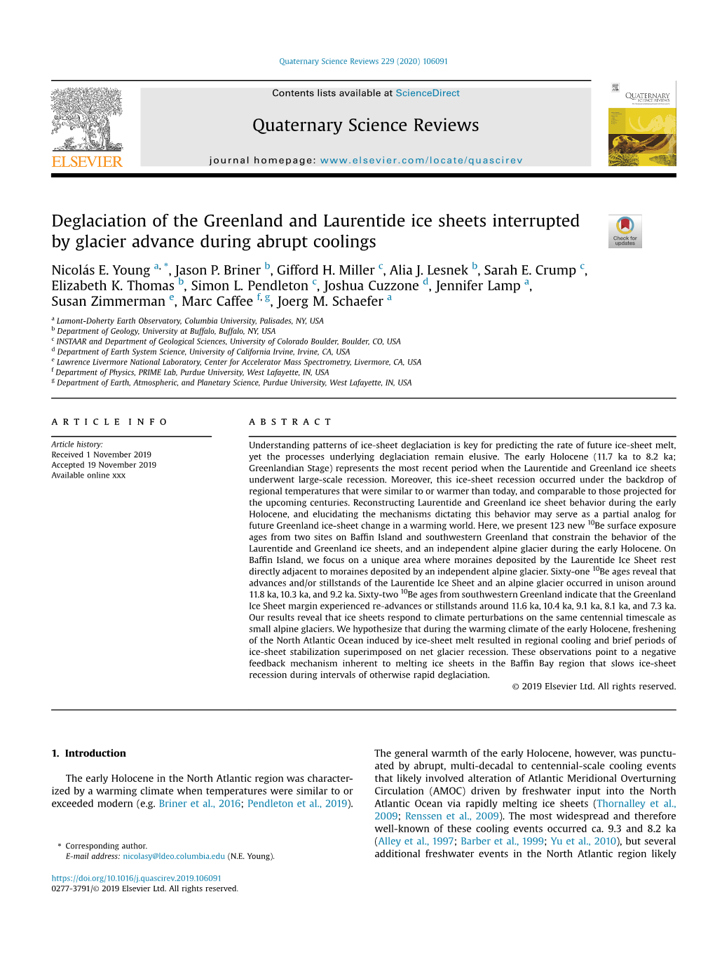 Deglaciation of the Greenland and Laurentide Ice Sheets Interrupted by Glacier Advance During Abrupt Coolings