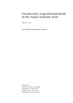 Geodiversity of Geothermal Fields in the Taupo Volcanic Zone