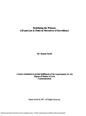 Redefining the Witness: Csiand Law & Orderas Narratives of Surveillance