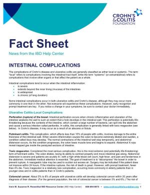 Fact Sheet: News from the IBD Help Center: Intestinal Complications