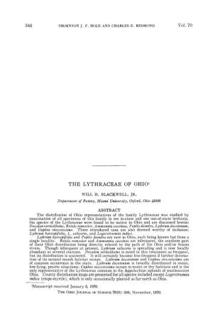 The Lythraceae of Ohio1