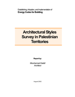 Architectural Styles Survey in Palestinian Territories