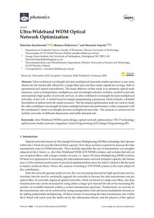 Ultra-Wideband WDM Optical Network Optimization