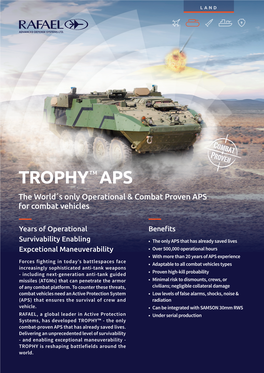 TROPHYTM Is Trademarks of RAFAEL Advanced Defense Systems Ltd UNC.62784-0819/8D/61V1ENG/Graphic Design Dep/042