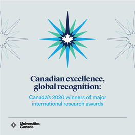 Canadian Excellence, Global Recognition