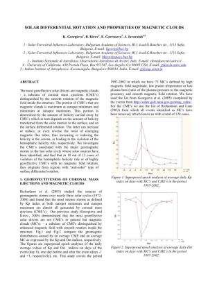 Solar Differential Rotation and Properties of Magnetic Clouds