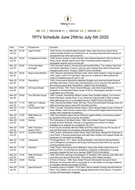 TPTV Schedule June 29Thto July 5Th 2020