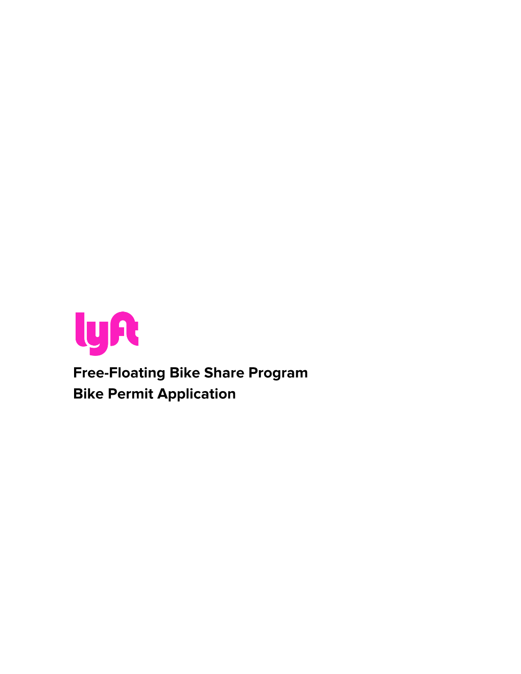 Free-Floating Bike Share Program Bike Permit Application
