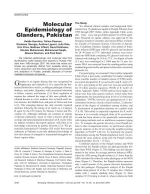 Molecular Epidemiology of Glanders, Pakistan