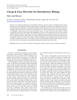 Cheap & Easy Diversity for Introductory Biology