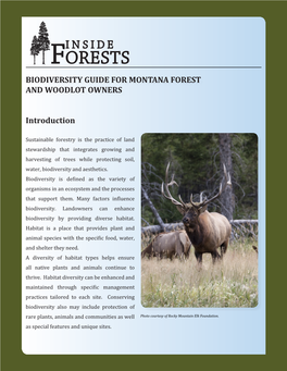 Biodiversity Guide for Montana Forest and Woodlot Owners