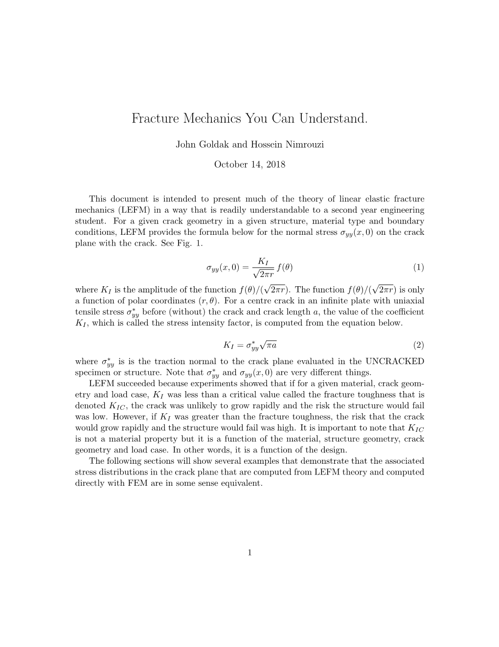 Fracture Mechanics You Can Understand