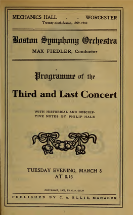 Boston Symphony Orchestra Concert Programs, Season 29,1909-1910, Trip