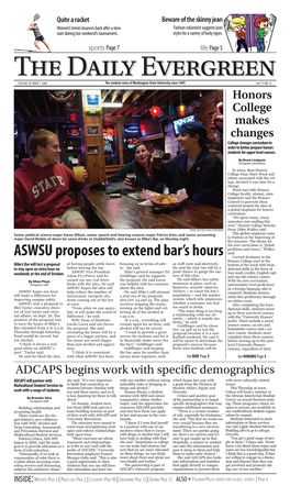 ASWSU Proposes to Extend Bar's Hours