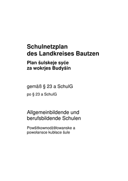Schulnetzplan Des Landkreises Bautzen
