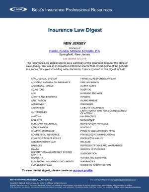 Digest of Insurance Laws